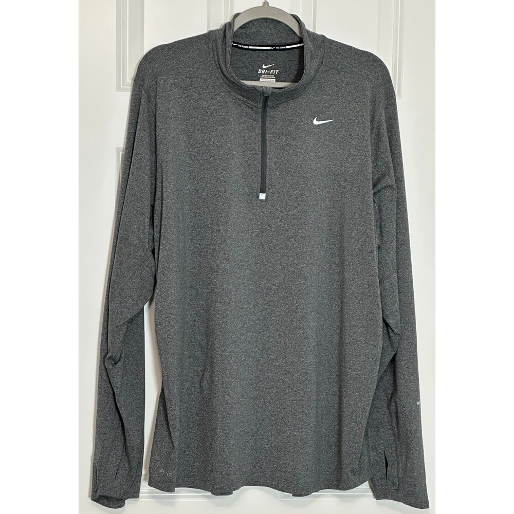 Nike Dri-Fit 1/2 Zip Pullover Men's XXL Gray Long Sleeve Running Training